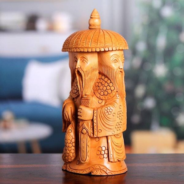Alternate image for Hand-Carved Kadam Wood Master of Balance Sculpture Harmony and Balance