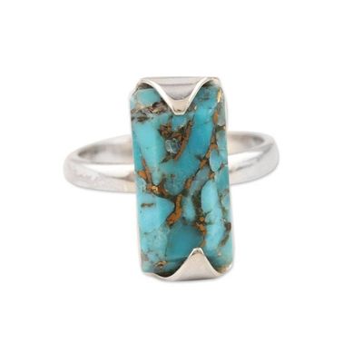 Alternate image for Hand Made Sterling Silver Cocktail Ring Double Vision