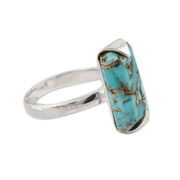 Alternate image for Hand Made Sterling Silver Cocktail Ring Double Vision