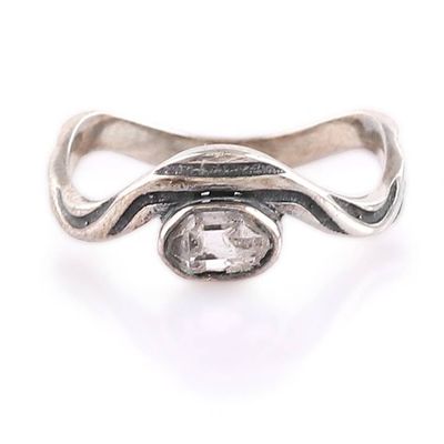 Alternate image for Modern-Inspired Freeform Quartz Single Stone Ring from India Caresses from Heaven