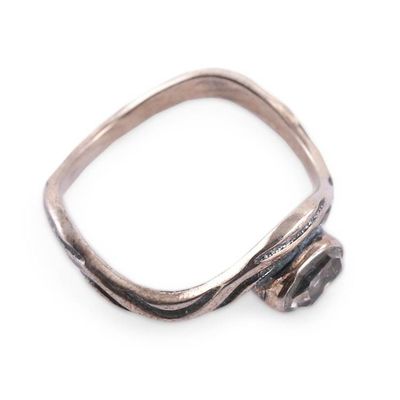 Alternate image for Modern-Inspired Freeform Quartz Single Stone Ring from India Caresses from Heaven