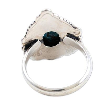 Alternate image for Composite Turquoise and Sterling Silver Cocktail Ring Golden Gleam