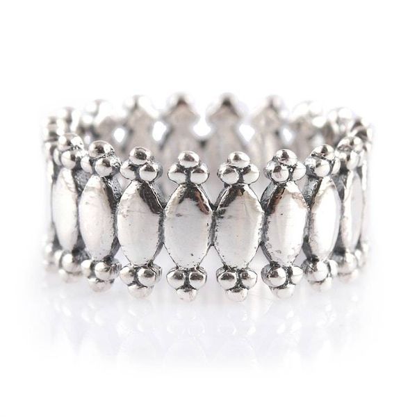Alternate image for Classic Polished and Hammered Sterling Silver Band Ring Regal Rhythm