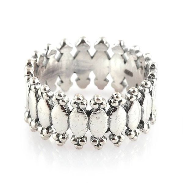 Alternate image for Classic Polished and Hammered Sterling Silver Band Ring Regal Rhythm