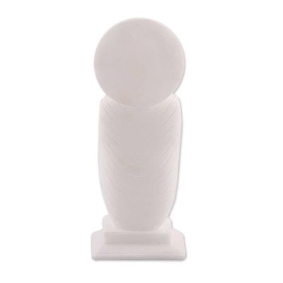 Alternate image for Buddha-Themed White Marble Sculpture from India Buddha Blessing of Peace