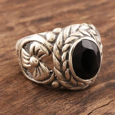 Alternate image for Sterling Silver and Black Onyx Cocktail Ring Midnight Appeal