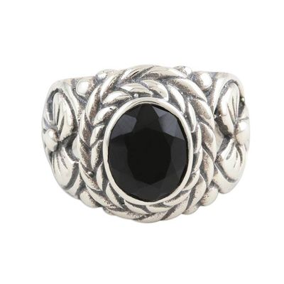 Alternate image for Sterling Silver and Black Onyx Cocktail Ring Midnight Appeal