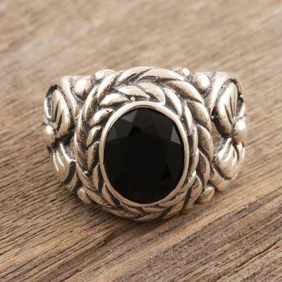 Alternate image for Sterling Silver and Black Onyx Cocktail Ring Midnight Appeal