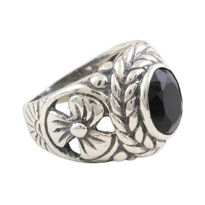 Alternate image for Sterling Silver and Black Onyx Cocktail Ring Midnight Appeal