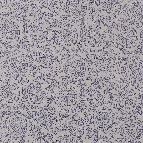 Alternate image for Hand-Block Printed Cotton Sarong with Floral and Leaf Theme Gorgeous Garden