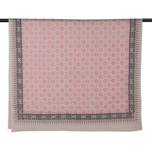 Alternate image for Spring-Themed Hand-Block Printed Deep Rose Cotton Sarong Deep Rose Dame