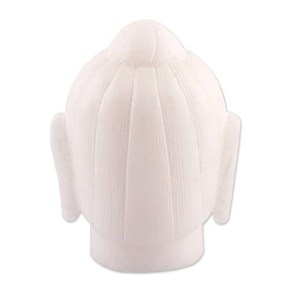 Alternate image for Alabaster Buddha Head Sculpture Hand-Carved in India Quiet Buddha