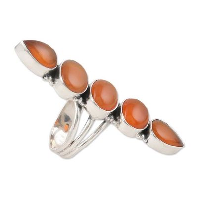 Alternate image for Carnelian and 925 Sterling Silver Cocktail Ring from India Sunset Glam