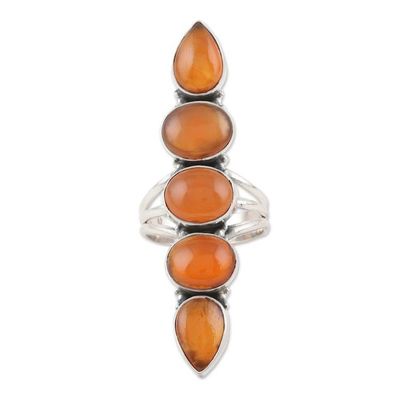 Alternate image for Carnelian and 925 Sterling Silver Cocktail Ring from India Sunset Glam