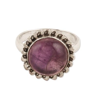 Alternate image for Polished Sterling Silver Cocktail Ring with Amethyst Jewel Wise Petals