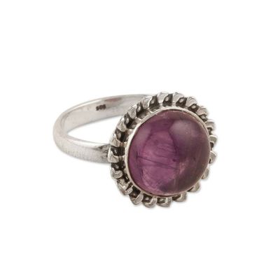 Alternate image for Polished Sterling Silver Cocktail Ring with Amethyst Jewel Wise Petals