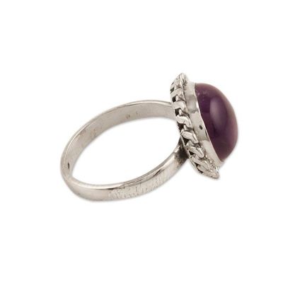 Alternate image for Polished Sterling Silver Cocktail Ring with Amethyst Jewel Wise Petals