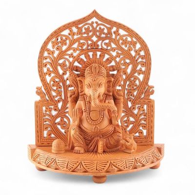 Alternate image for Jali Wood Sculpture of Elephant-Headed Hindu God Ganesha Sacred Ganesha