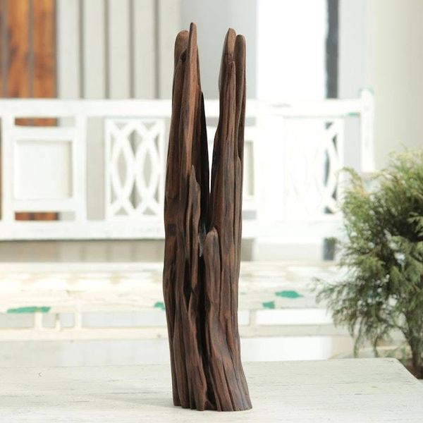 Alternate image for Pronged Sal Driftwood Sculpture from India Natural Fork I