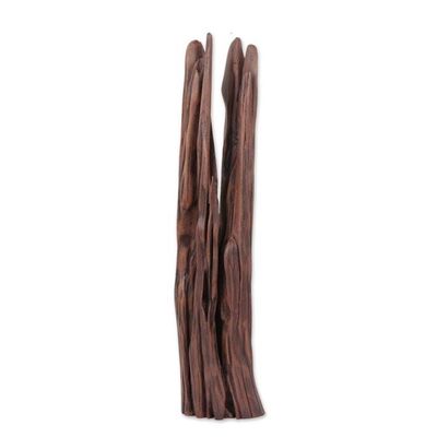 Alternate image for Pronged Sal Driftwood Sculpture from India Natural Fork I