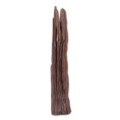 Alternate image for Pronged Sal Driftwood Sculpture from India Natural Fork I