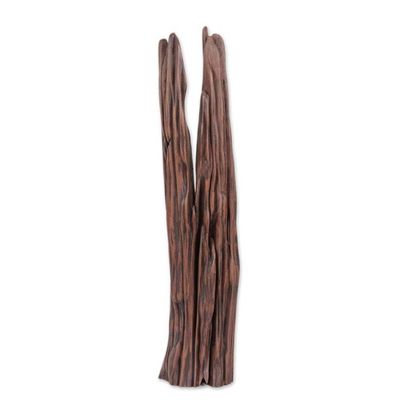 Alternate image for Pronged Sal Driftwood Sculpture from India Natural Fork I