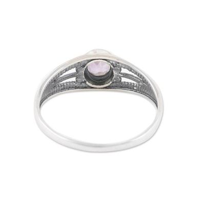 Alternate image for Polished Domed Single Stone Ring with Round Amethyst Gem Wise Eden