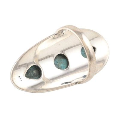 Alternate image for Elephant Motif Sterling Silver Cocktail RIng Agra Elephants