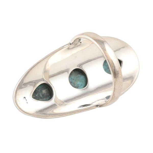 Alternate image for Elephant Motif Sterling Silver Cocktail RIng Agra Elephants