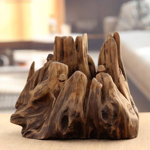 Alternate image for Abstract Sculpture Crafted in India From Reclaimed Teak Wood Strong Nature