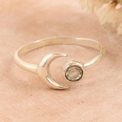 Primary image for Moon Blue Topaz and Sterling Silver Wrap Ring from India Celestial Beauty in Azure