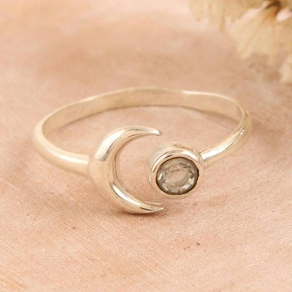 Alternate image for Moon Blue Topaz and Sterling Silver Wrap Ring from India Celestial Beauty in Azure
