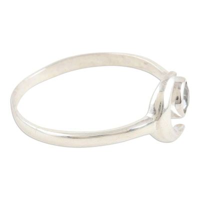 Alternate image for Moon Blue Topaz and Sterling Silver Wrap Ring from India Celestial Beauty in Azure