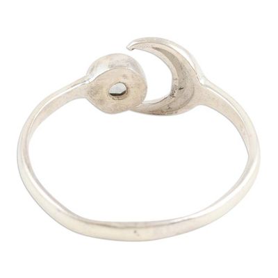 Alternate image for Moon Blue Topaz and Sterling Silver Wrap Ring from India Celestial Beauty in Azure