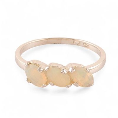 Alternate image for 2-Carat Opal Sterling Silver Multi-Stone Ring from India Luminous Trio