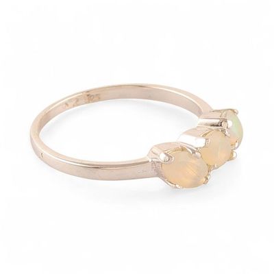 Alternate image for 2-Carat Opal Sterling Silver Multi-Stone Ring from India Luminous Trio