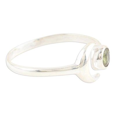 Alternate image for Moon Peridot and Sterling Silver Wrap Ring from India Celestial Beauty in Green