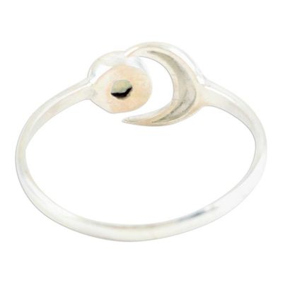 Alternate image for Moon Peridot and Sterling Silver Wrap Ring from India Celestial Beauty in Green