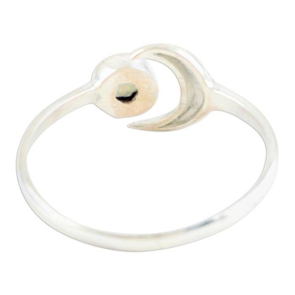 Alternate image for Moon Peridot and Sterling Silver Wrap Ring from India Celestial Beauty in Green