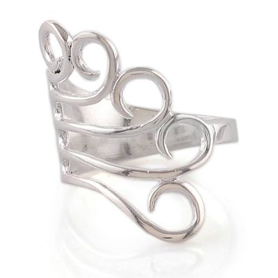 Alternate image for Polished Wind-Themed Sterling Silver Band Ring from India Winds from Heaven