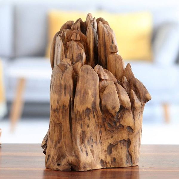 Alternate image for Handcrafted Eco-Friendly Haldu Wood Sculpture from India Reverence to Nature