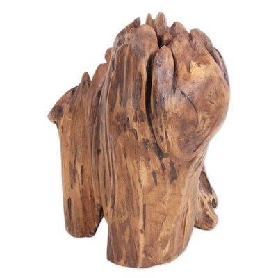 Alternate image for Handcrafted Eco-Friendly Haldu Wood Sculpture from India Reverence to Nature