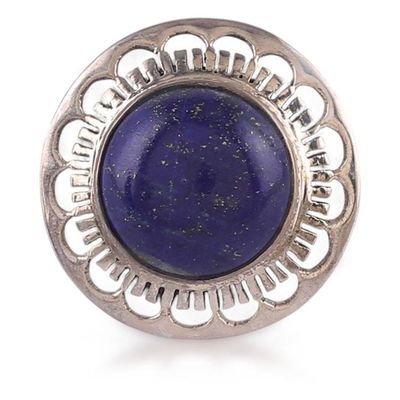 Alternate image for Classic Sterling Silver and Lapis Lazuli Jewel Cocktail Ring Royal Kiss