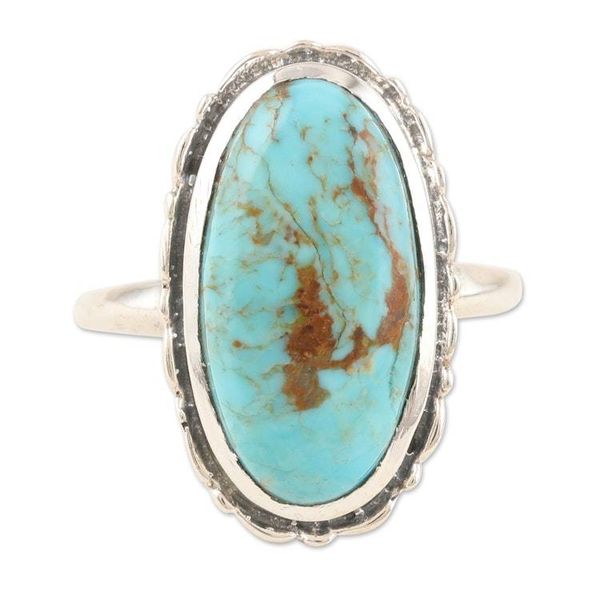 Alternate image for Hand Crafted Sterling Silver Cocktail Ring Marbled Sea