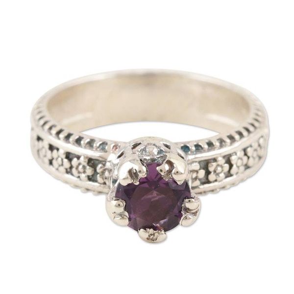 Alternate image for Amethyst and Sterling Silver Solitaire Ring Wonder Years