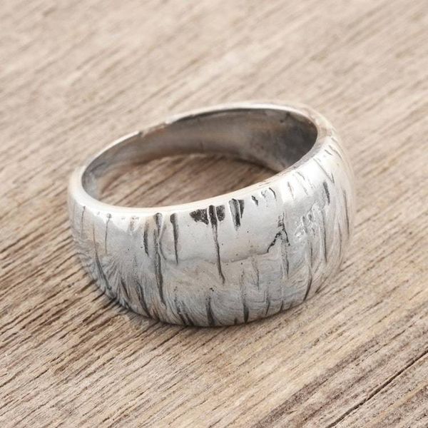 Alternate image for Hand Crafted Sterling Silver Domed Ring Vaulted