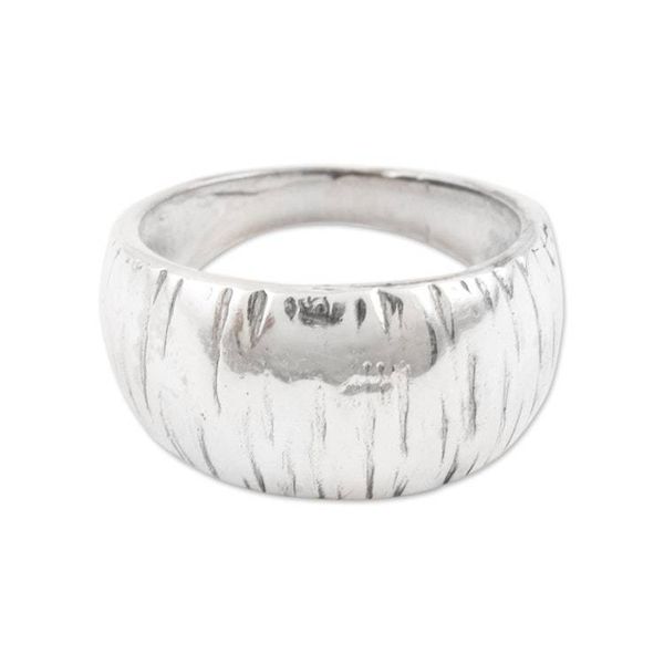 Alternate image for Hand Crafted Sterling Silver Domed Ring Vaulted