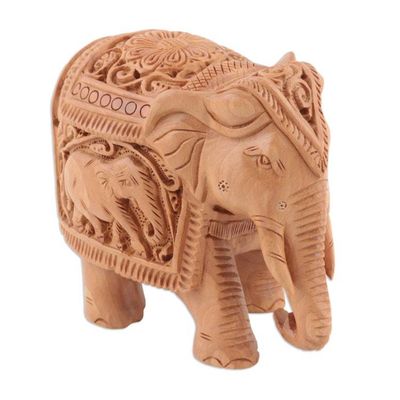 Alternate image for Hand Made Kadam Wood Elephant Sculpture Pomp and Pachyderm