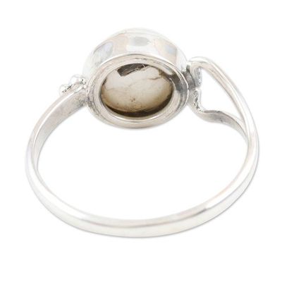 Alternate image for Handmade Pearl and Sterling Silver Single Stone Ring Dreamy Moon