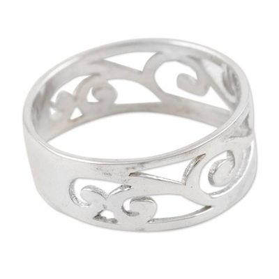 Alternate image for Sterling Silver Jali Vine Themed Band Ring from India Jali Vines